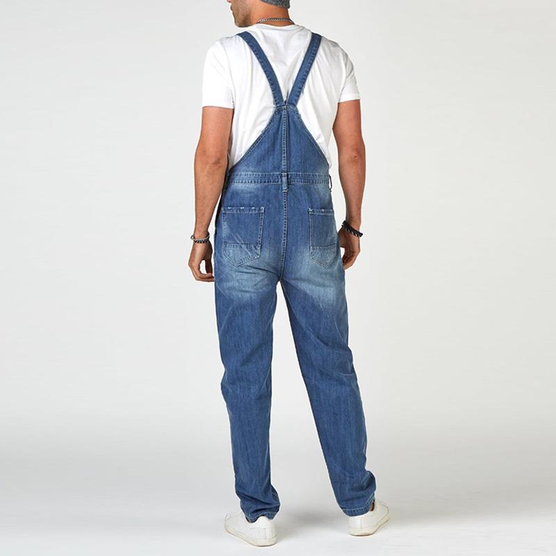 Mens Vintage Ripped High Waist Denim Overalls 61670124M