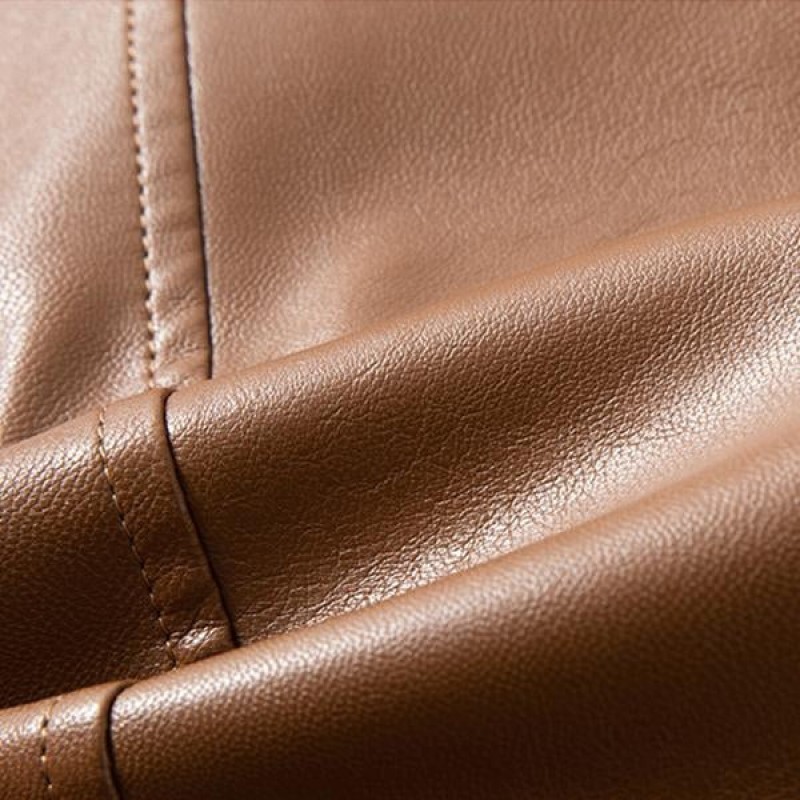 Mens Casual Lapel Single Breasted Leather Blazer 66243730M