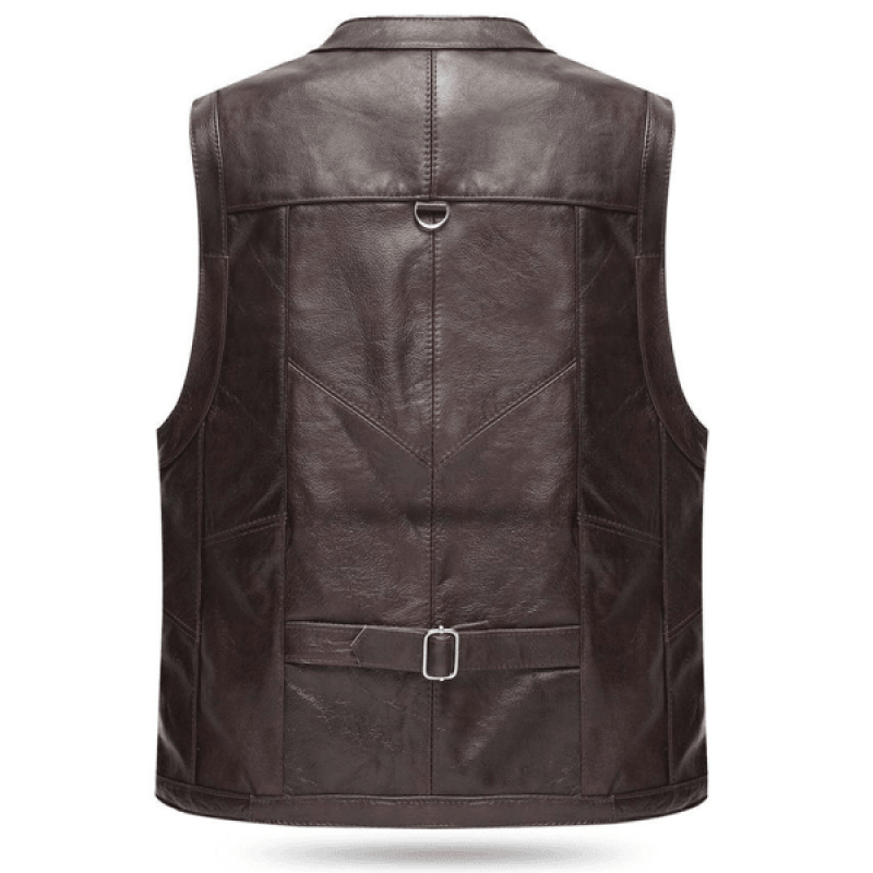 MENS PERMITIVE COWHIDE RETRO COUNTRY STYLE VEST