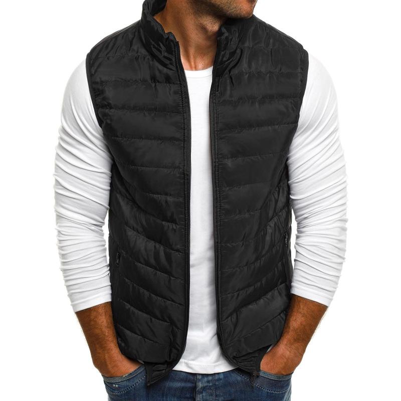 Mens Casual Stand Collar Loose Padded Vest 82532830M