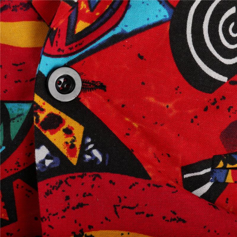 Mens Vintage Ethnic Print Lapel Blazer 81540555M