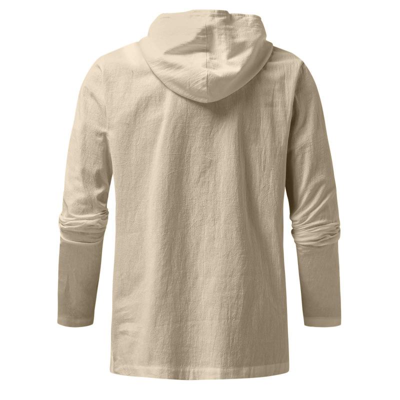 Mens Casual Lace-up Hooded Long Sleeve T-Shirt 83764852M