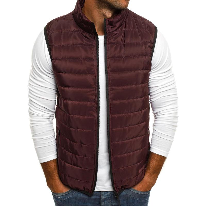 Mens Casual Stand Collar Loose Padded Vest 82532830M