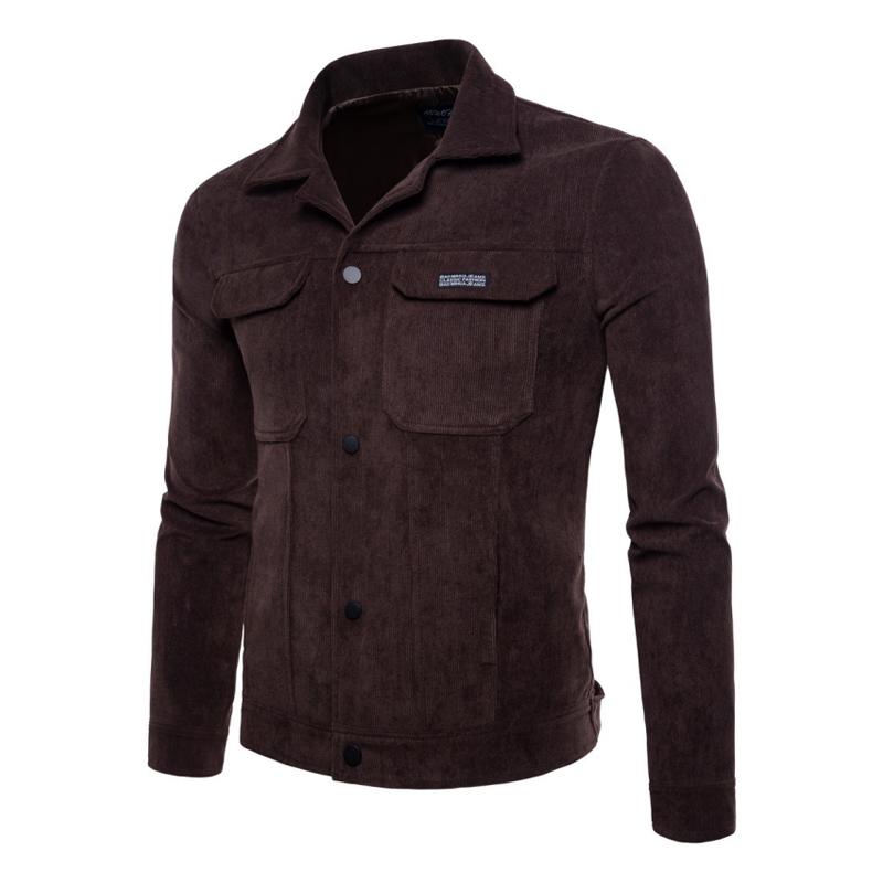 Mens Lapel Single Breasted Corduroy Jacket 72285955Z