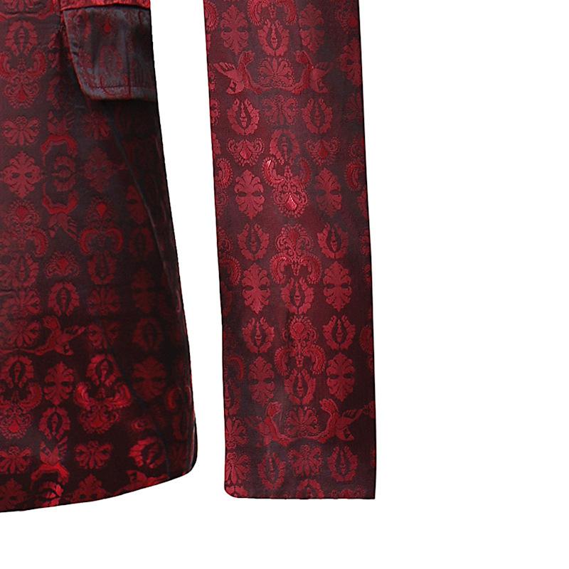 Mens Retro Graphic Print One Button Blazer 47113767Z