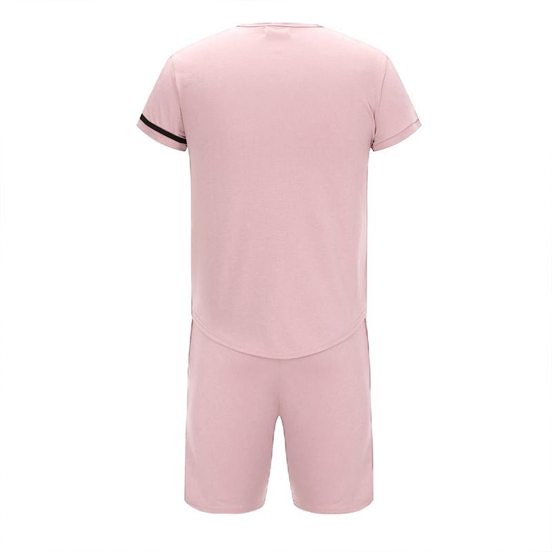 Mens Solid Short Sleeve T-Shirt Shorts Sports Casual Set 04740060Z