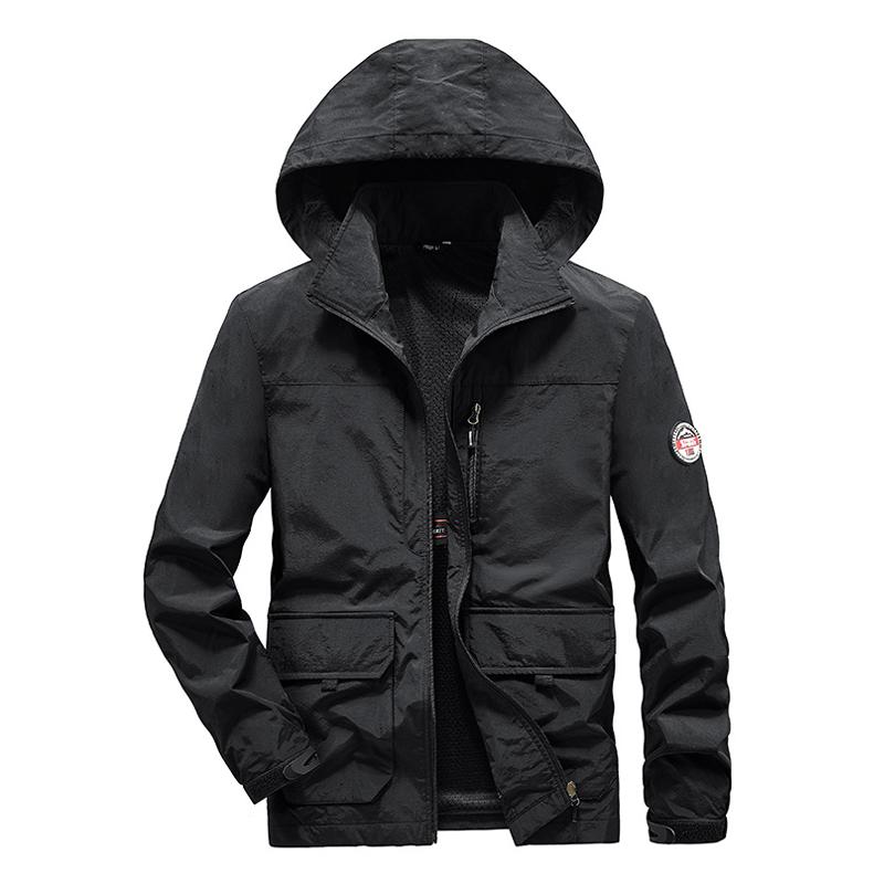 Mens Outdoor Multi-pocket Windproof Jacket 77020235Z