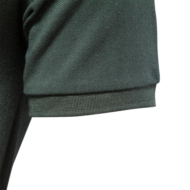 Mens Casual Cotton Stand Collar Solid Color Slim Short Sleeve Polo Shirt 95058725M