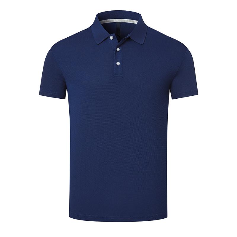 Mens Solid Lapel Buttons Short Sleeve Polo Shirt 05578388Z