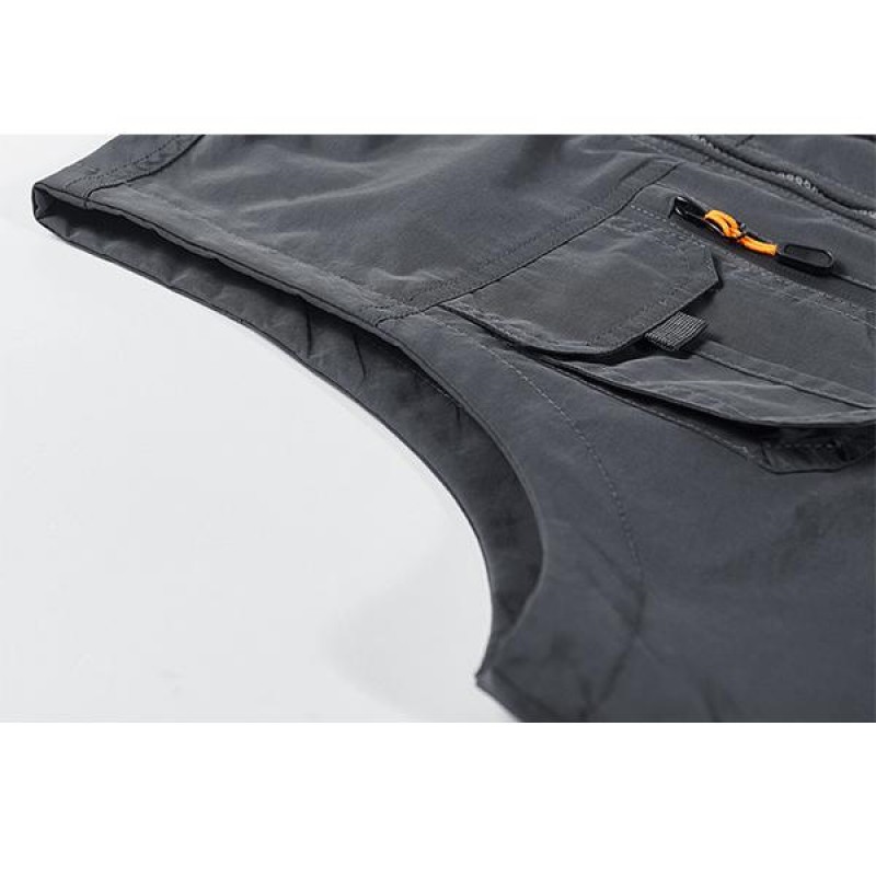 MENS LOOSE STAND COLLAR VEST 82332258W