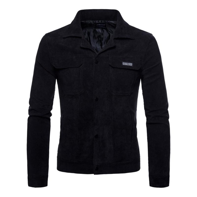 Mens Lapel Single Breasted Corduroy Jacket 72285955Z