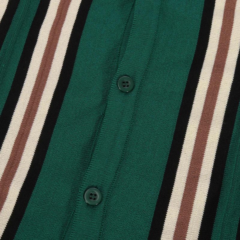 Mens Casual Colorblock Striped Short Sleeve Polo Shirt 61055063M