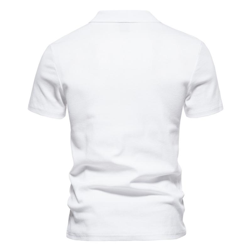 Mens Solid V Neck Short Sleeve Polo Shirt 61101482Z