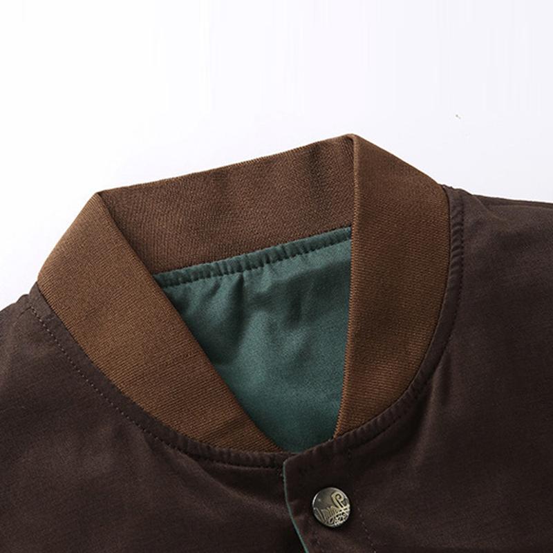 Mens Stand Collar Color Block Casual Jacket 96951917Z
