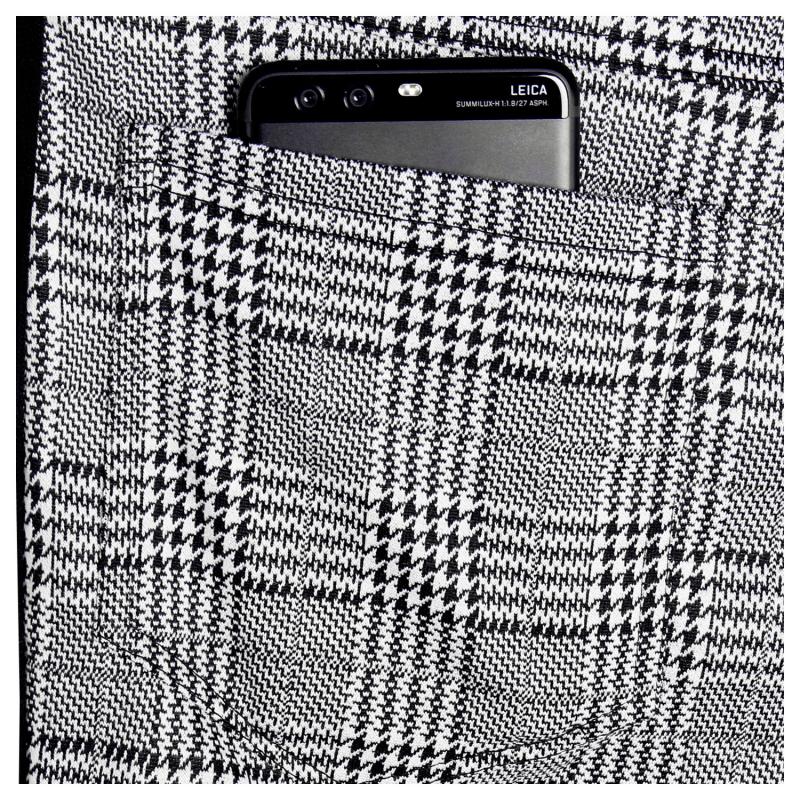Mens Casual Plaid Stitching Pencil Trousers 86654549M