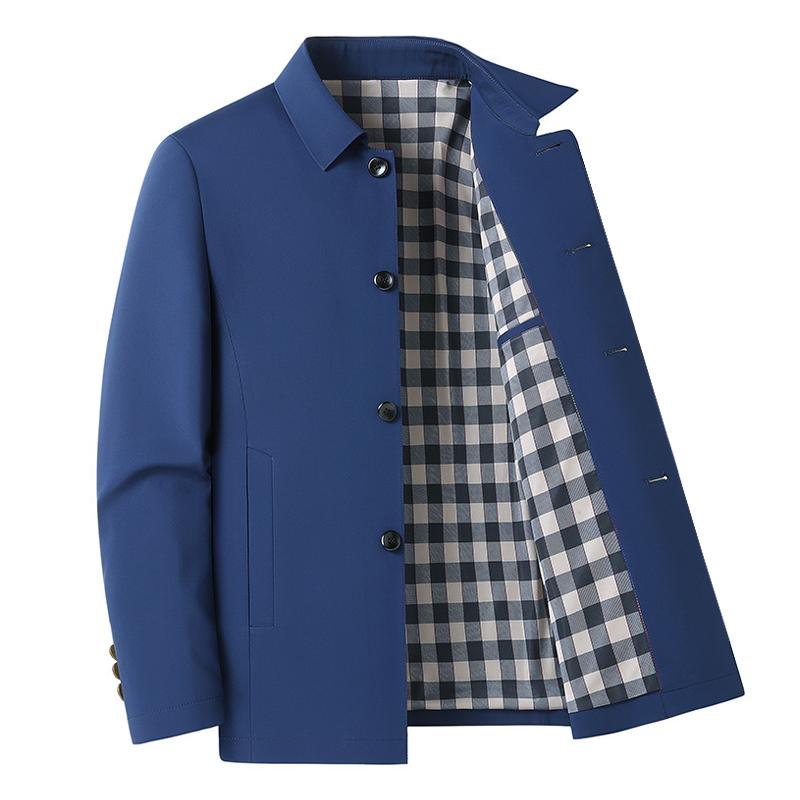 Mens Lapel Single Breasted Casual Jacket 03718906Z