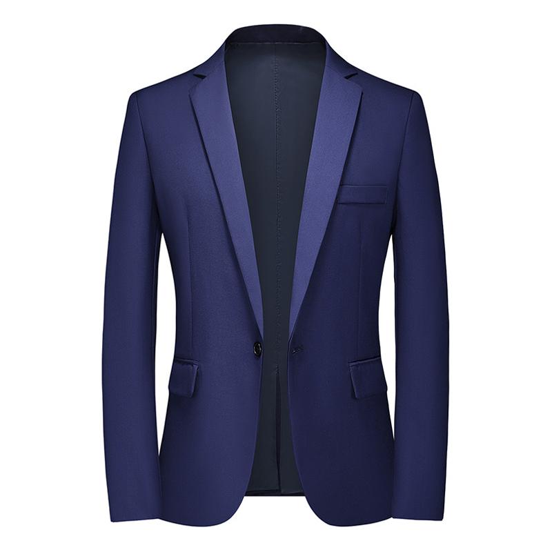 Mens Notch Lapel One Button Solid Blazer 18338229Z