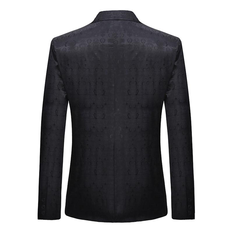 Mens Retro Graphic Print One Button Blazer 47113767Z