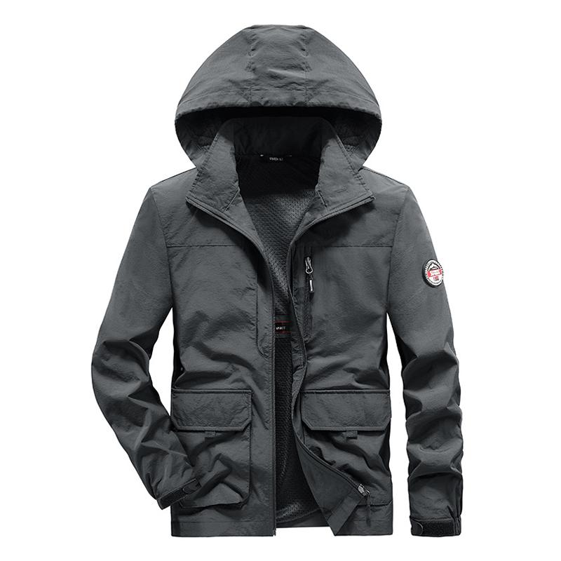 Mens Outdoor Multi-pocket Windproof Jacket 77020235Z