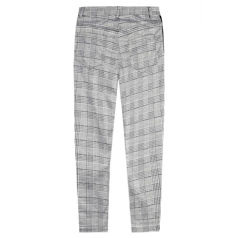 Mens Casual Plaid Stitching Pencil Trousers 86654549M