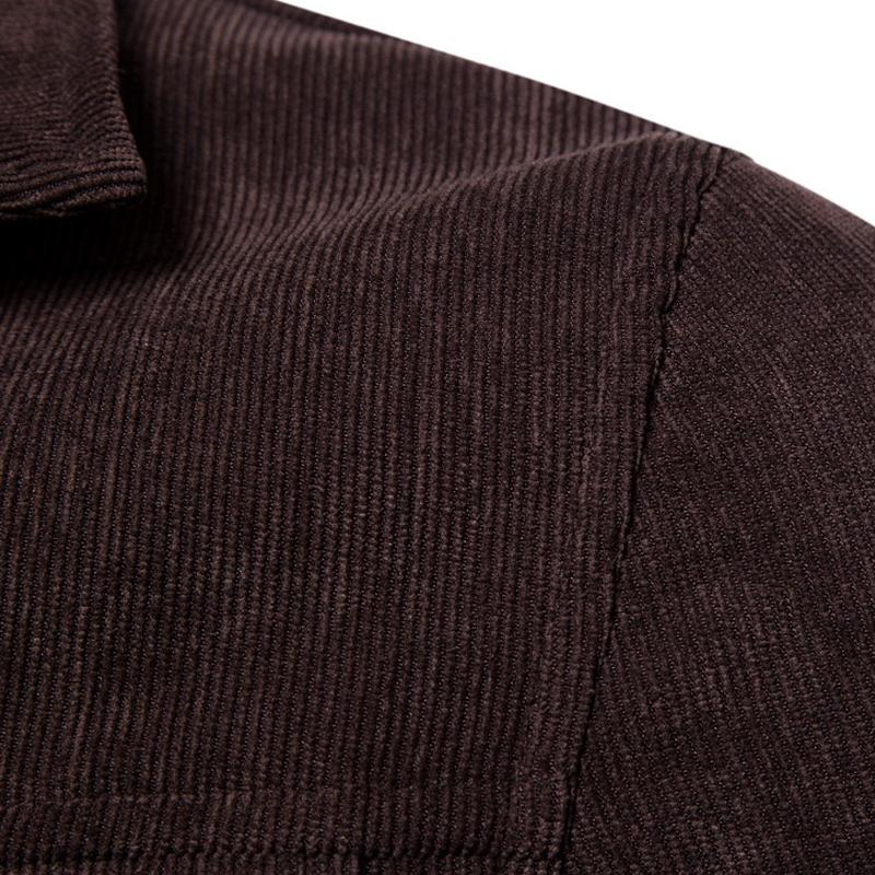 Mens Lapel Single Breasted Corduroy Jacket 72285955Z