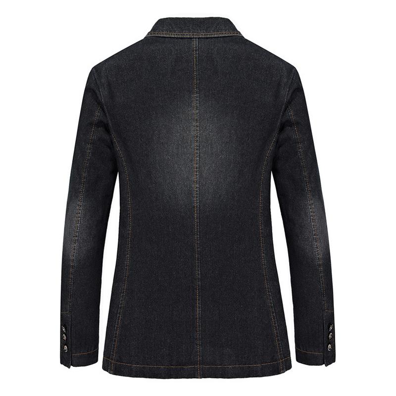 Mens Notch Lapel Denim Casual Blazer 69588916Z