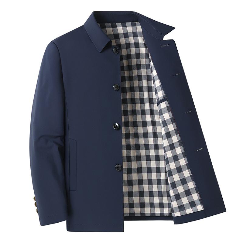 Mens Lapel Single Breasted Casual Jacket 03718906Z