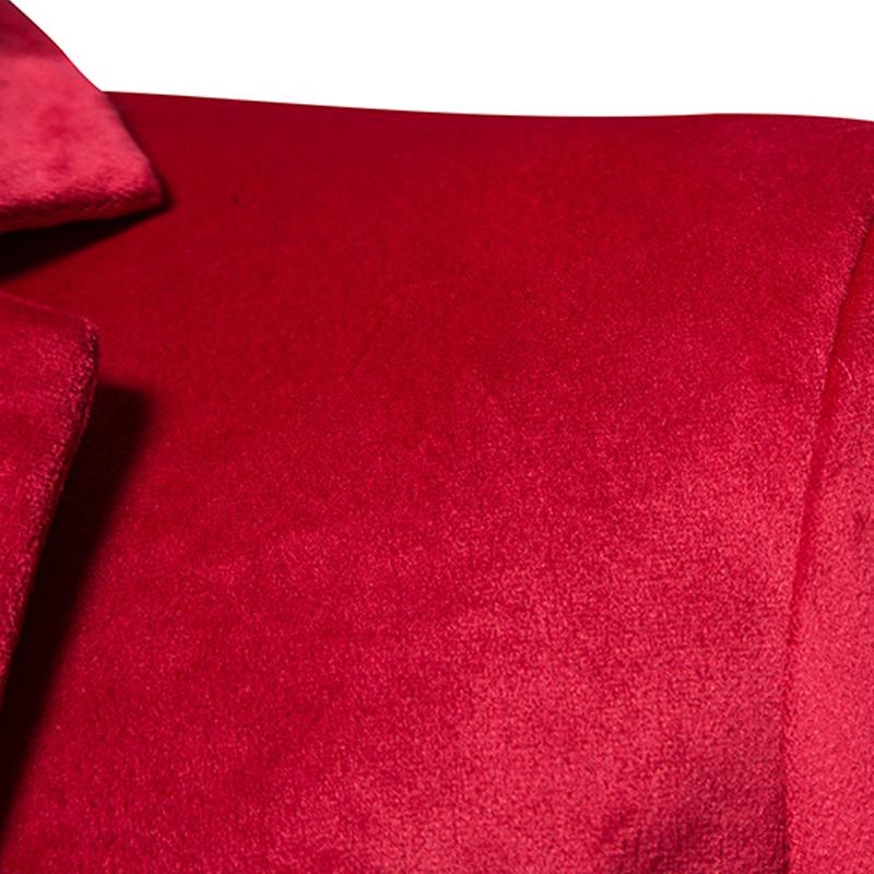 Mens Notch Lapel Two Buttons Velvet Blazer 39457514Z