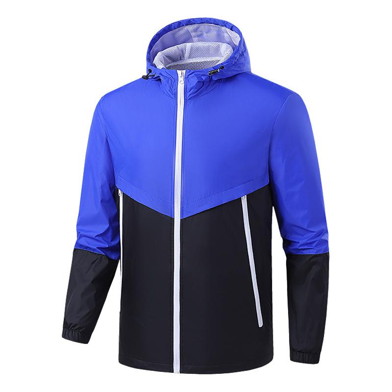 Mens Color Block Windproof Running Jacket 61186431Z