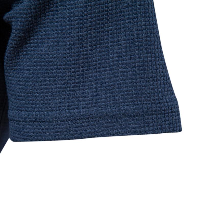 Mens Casual Round Neck Solid Color Waffle Short Sleeve T-Shirt 74268141M