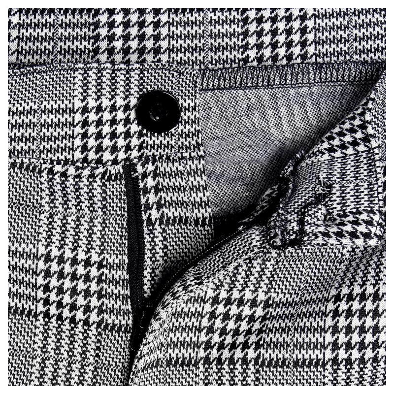 Mens Casual Plaid Stitching Pencil Trousers 86654549M