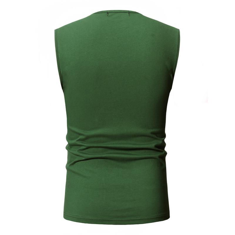 Mens Solid Round Neck Sleeveless Cotton Tank Top 28139465Z