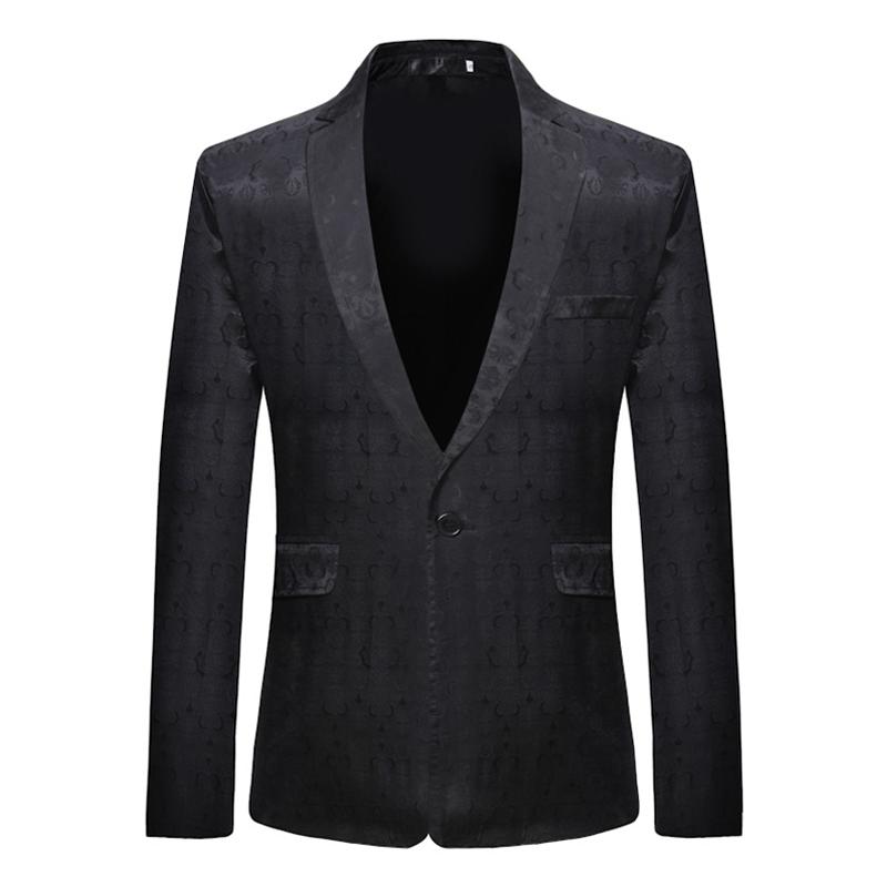 Mens Retro Graphic Print One Button Blazer 47113767Z