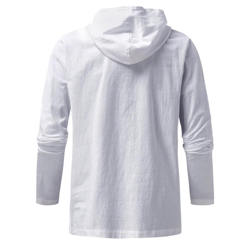 Mens Casual Lace-up Hooded Long Sleeve T-Shirt 83764852M