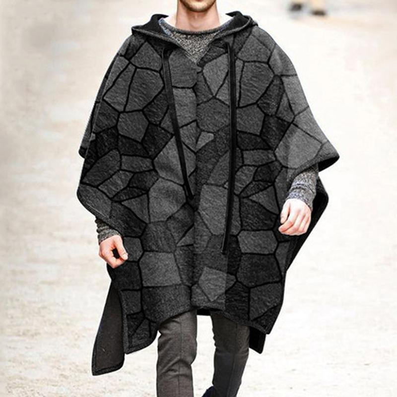 Mens Fashion Oversized Hooded Cape 26957427Z