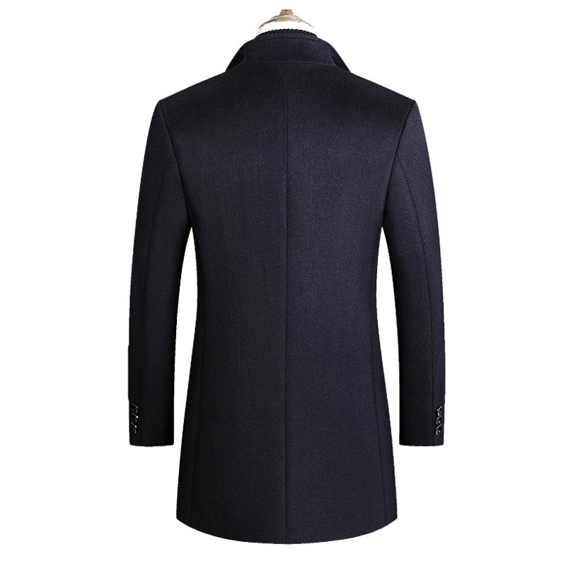 Mens Lapel Single Breasted Woolen Coat 30371092Z