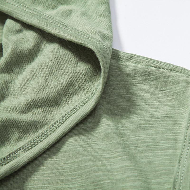 Mens Solid Hooded Henley Collar Sleeveless Cotton Tank Top 52780770Z
