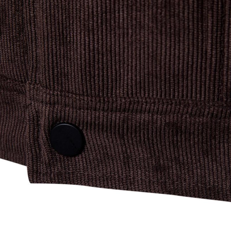 Mens Lapel Single Breasted Corduroy Jacket 72285955Z
