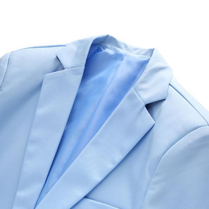 Mens Notch Lapel One Button Solid Blazer 18338229Z