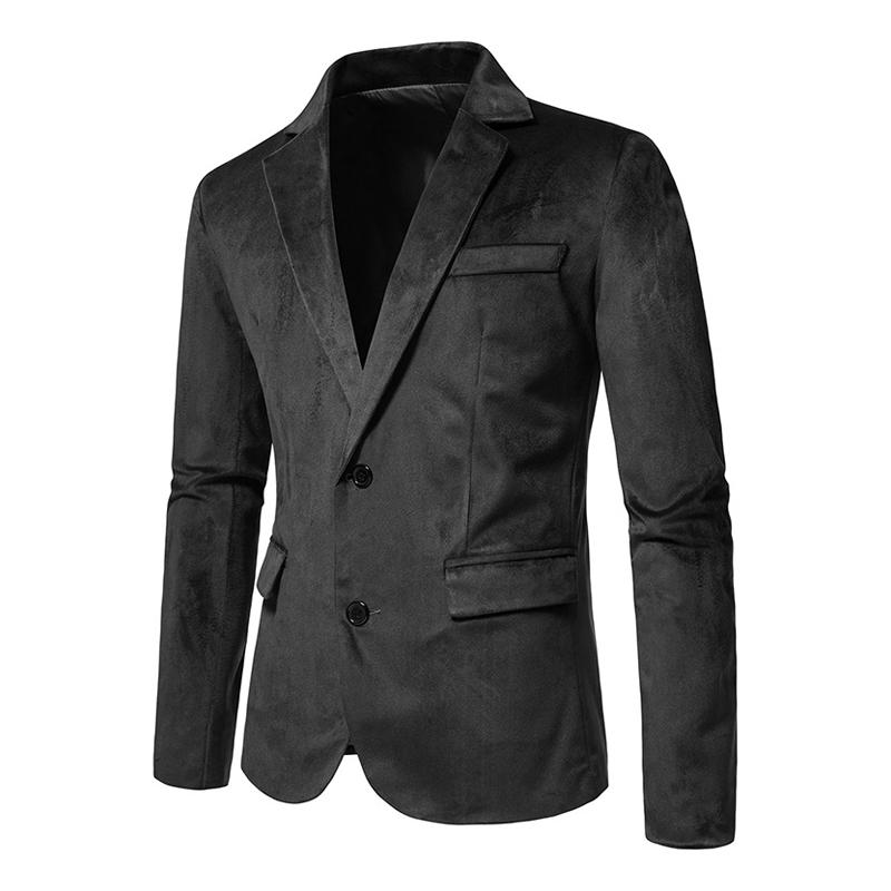 Mens Notch Lapel Two Buttons Velvet Blazer 39457514Z