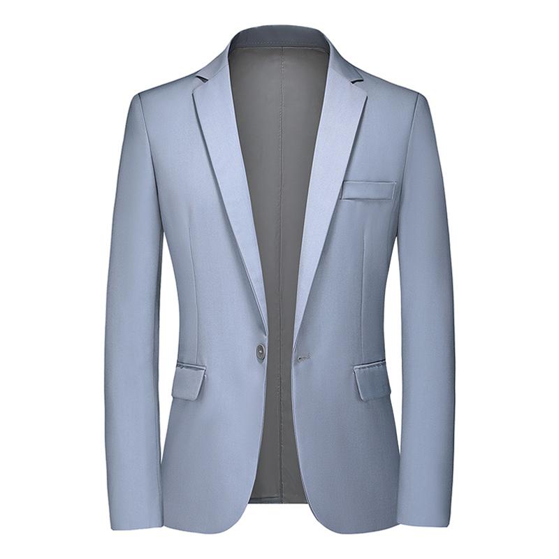Mens Notch Lapel One Button Solid Blazer 18338229Z