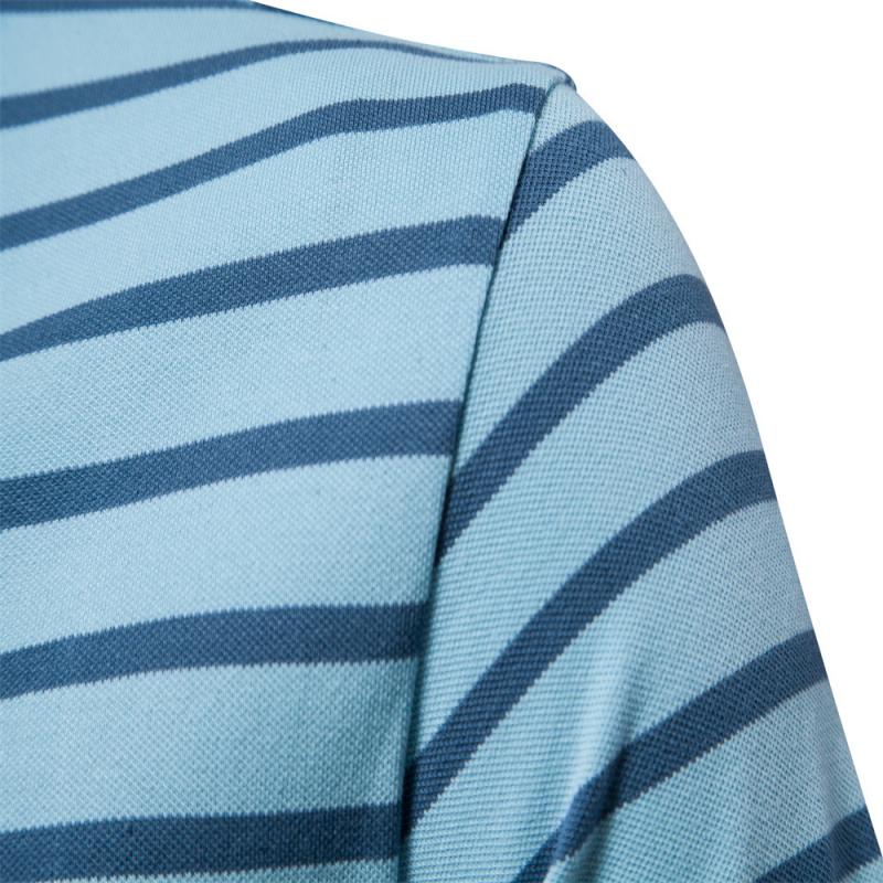 Mens Casual Striped Short Sleeve Polo Shirt 86353844M