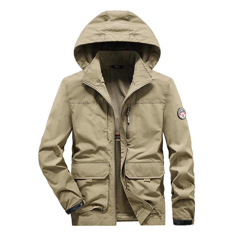 Mens Outdoor Multi-pocket Windproof Jacket 77020235Z