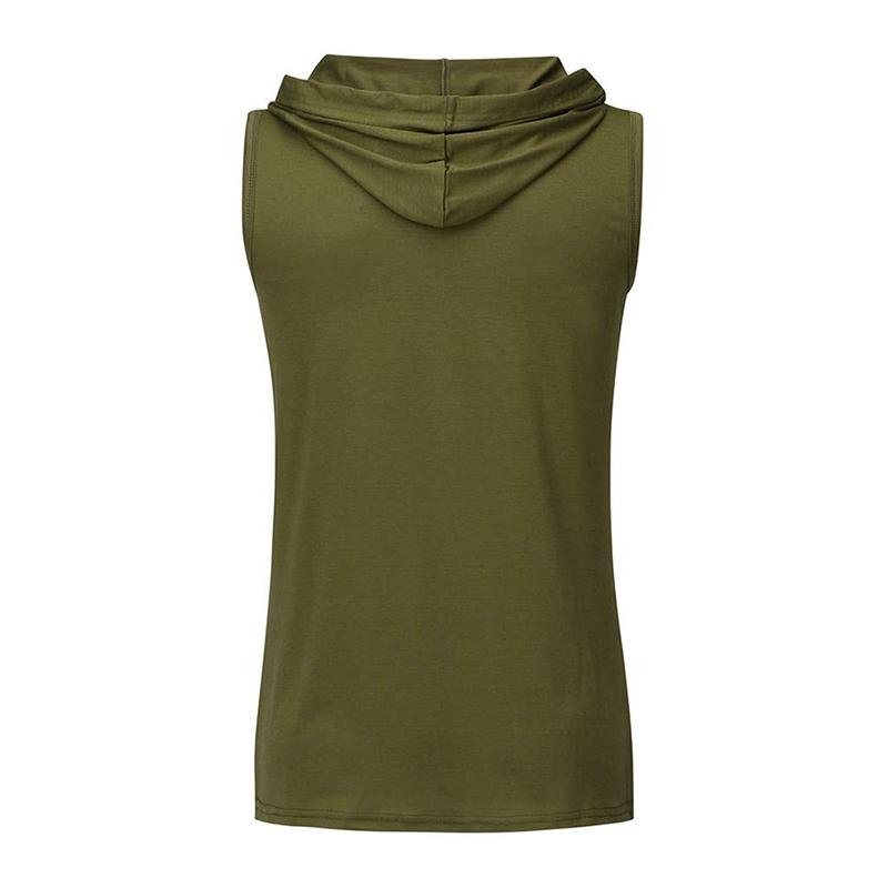 Mens Numbers Print Hooded Sports Fitness Tank Top 67473765Z