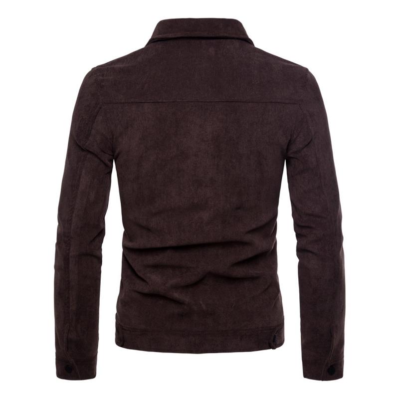 Mens Lapel Single Breasted Corduroy Jacket 72285955Z