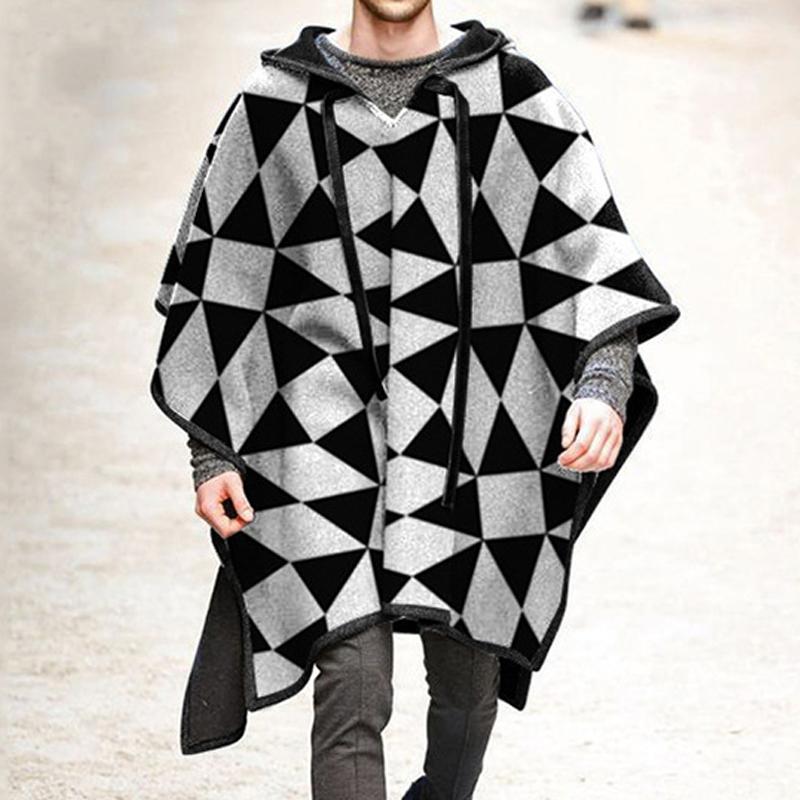 Mens Fashion Oversized Hooded Cape 26957427Z
