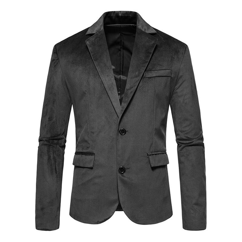 Mens Notch Lapel Two Buttons Velvet Blazer 39457514Z