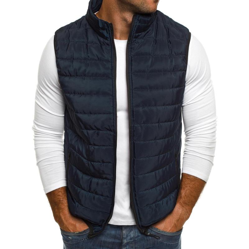 Mens Casual Stand Collar Loose Padded Vest 82532830M