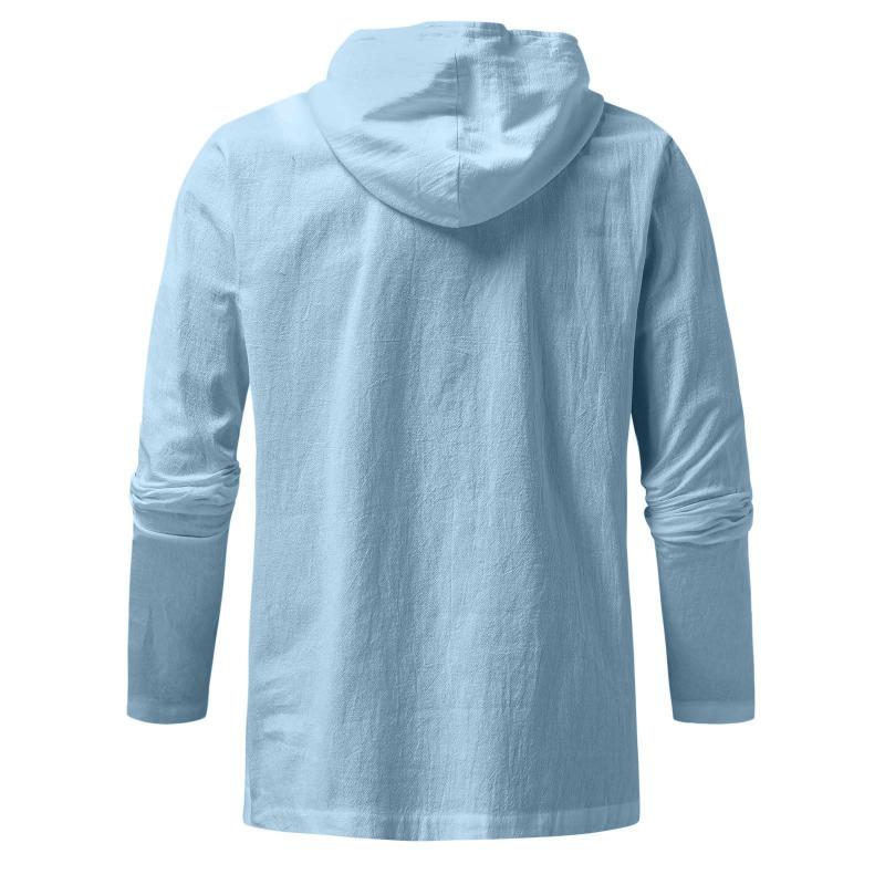 Mens Casual Lace-up Hooded Long Sleeve T-Shirt 83764852M