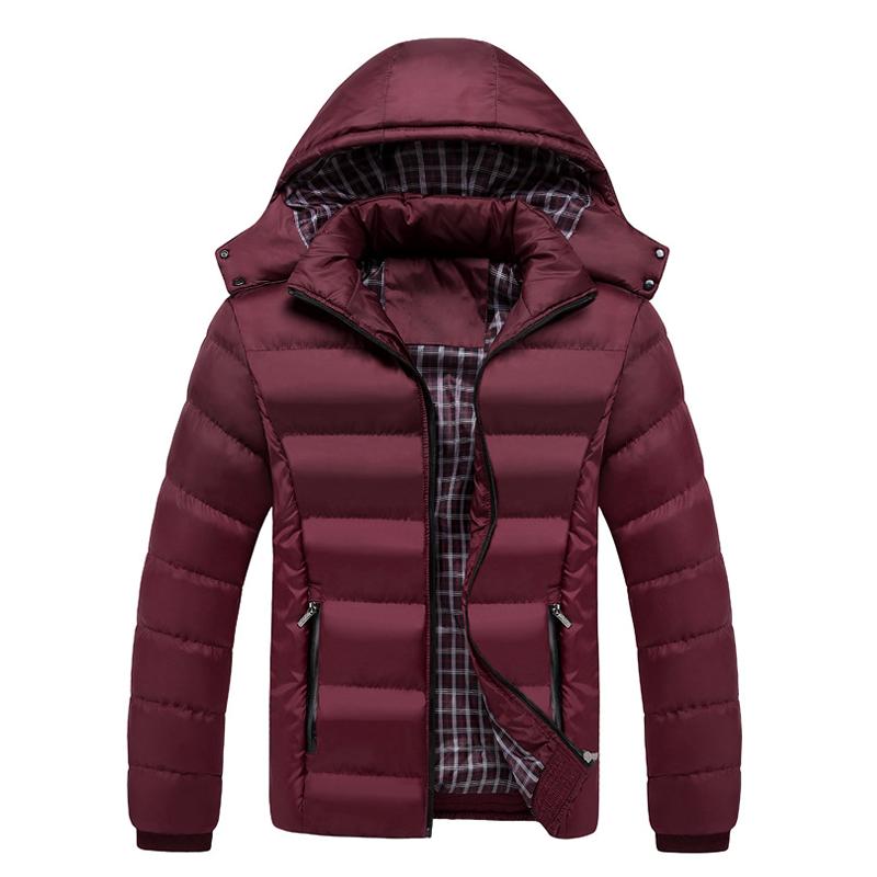 Mens Hooded Solid Color Short Padded Coat 89261827Z